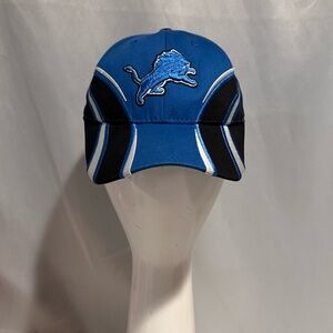 NFL Detroit Lions Football Team Blue and Black Embroidered Baseball Cap